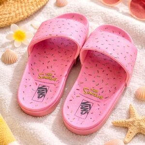 Vans Pink “The Simpsons” Slide Sandals | Men’s Size 8